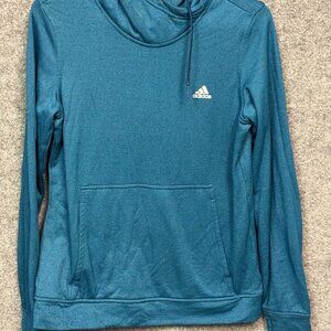 Adidas Womens size M ClimaWarm Blue Hoodie Sweatshirt M